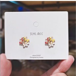 Three Flowers Stud Earrings